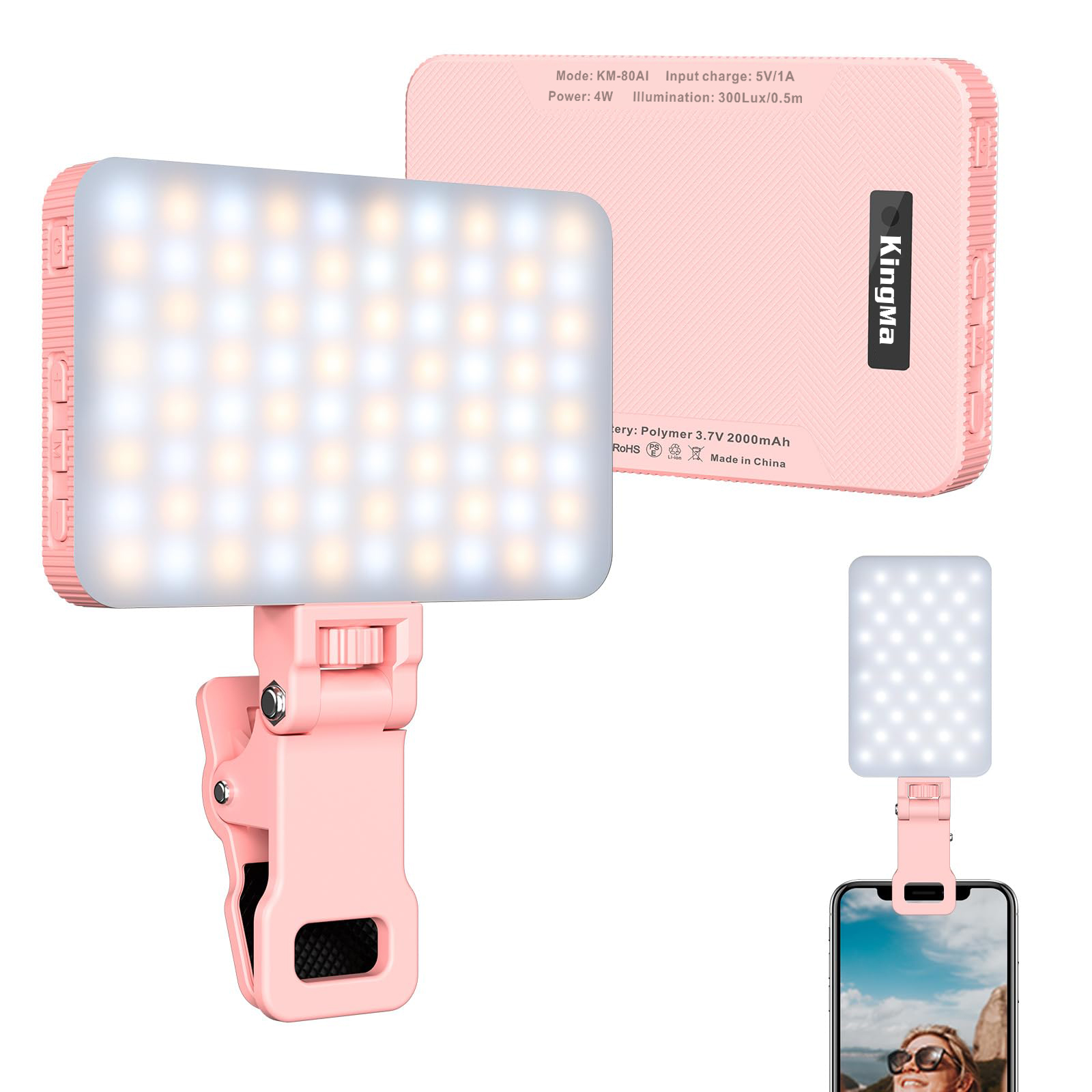 King Ma Pink ładowalna lampa d – Photography Lighting Handheld recenzja i cena